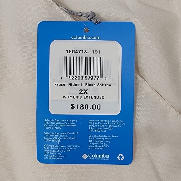 Columbia Kruser Ridge II Plush Softshell Extended Jacket Women's Size 2X New - Picture 4 of 10
